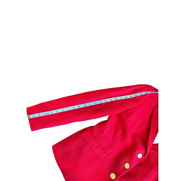 Talbots Red Office Work Career Business Preppy Wool Blend Aberdeen Blazer Size 2 - Picture 11 of 12